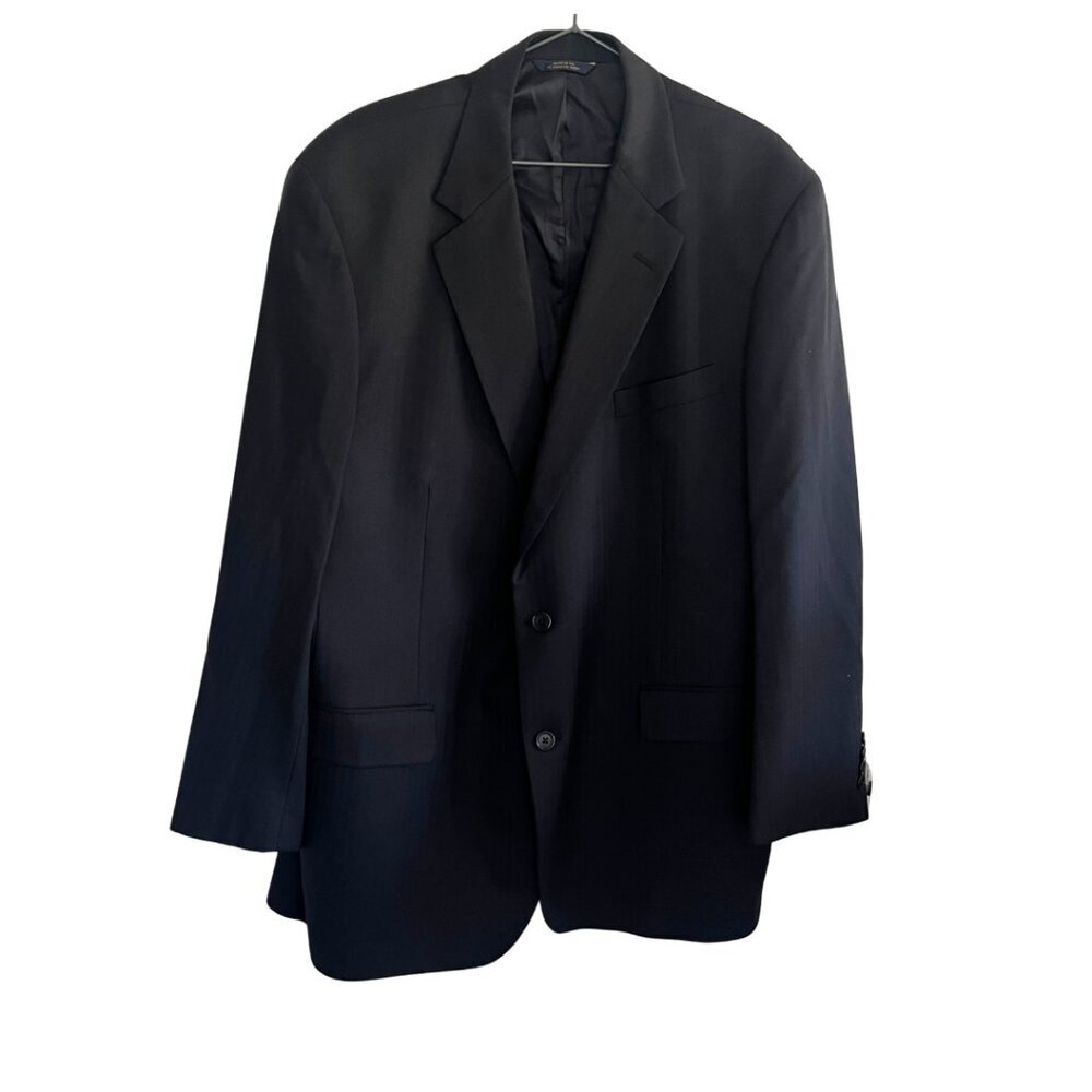 Brooks Brothers Black Striped 1818 Madison Fit Wool Two Button Blazer Jacket